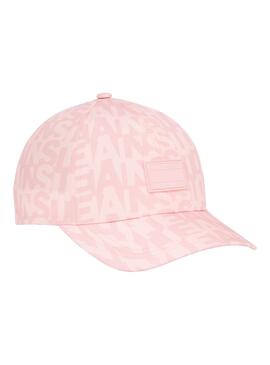 Gorra Tommy Jeans Logomanía Rosa Para Mujer