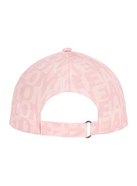 Gorra Tommy Jeans Logomanía Rosa Para Mujer