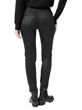 Pantalón Naf Naf Lacado Negro para Mujer