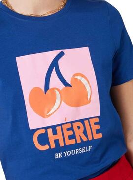Camiseta Naf Naf Chérie Azul para Mujer