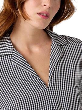 Camisa Naf Naf Cuadros Marino para Mujer