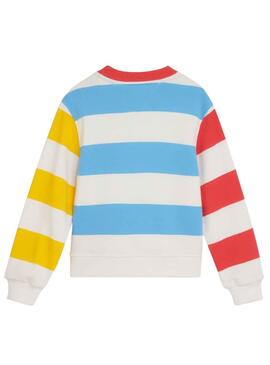 Sudadera Tommy Hilfiger Stripe Blanco para Niña