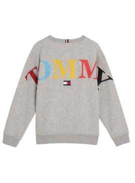 Sudadera Tommy Hilfiger Back Logo Gris para Niño