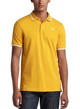 Polo G-Star Dunda Stripe Amarillo Slim Para Hombre