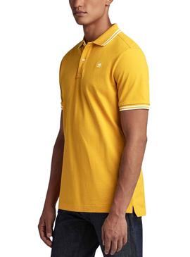 Polo G-Star Dunda Stripe Amarillo Slim Para Hombre