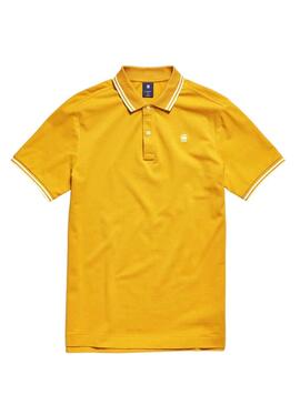 Polo G-Star Dunda Stripe Amarillo Slim Para Hombre