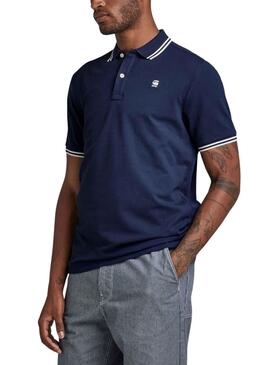 Polo G-Star Dunda Slim Stripe Marino Para Hombre