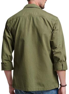 Sobrecamisa Supedry Combat Verde Para Hombre