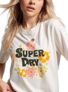 Camiseta Superdry Vintage Floral Scripted Beige