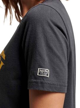 Camiseta Superdry Vintage Embellish Gris Mujer