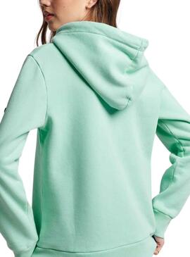 Sudadera Vintage Narrative Hood Verde Para Mujer