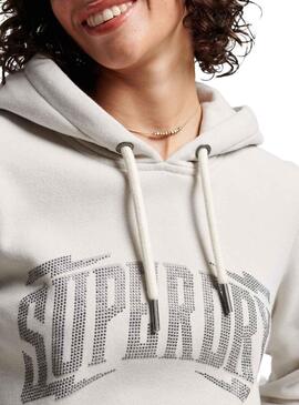 Sudadera Superdry Vintage Embellish Hood Gris