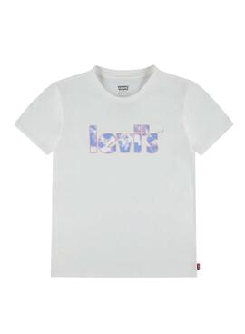 Camiseta Levis Poster Blanco para Niña
