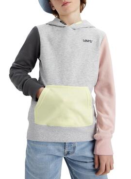 Sudadera Levis Colorblock Gris para Niño