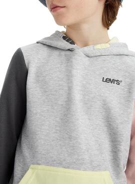 Sudadera Levis Colorblock Gris para Niño