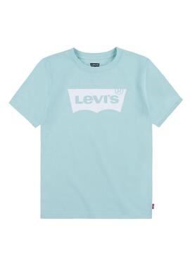 Camiseta Levis Batwing Turquesa para Niño