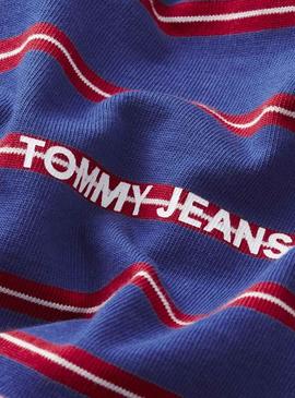 Camiseta Tommy Jeans Multistripe Azul Hombre