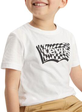Camiseta Levis Checkered Blanco para Niño