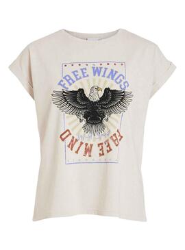 Camiseta Vila Colby Beige para Mujer