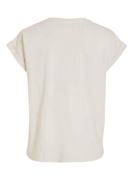 Camiseta Vila Colby Beige para Mujer