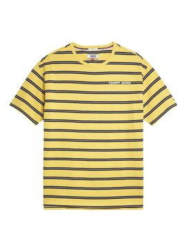 Camiseta Tommy Jeans Multistripe Amarillo Hombre