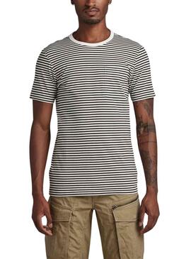 Camiseta G-Star Stripe Blanco para Hombre