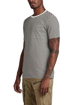 Camiseta G-Star Stripe Blanco para Hombre