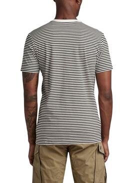 Camiseta G-Star Stripe Blanco para Hombre