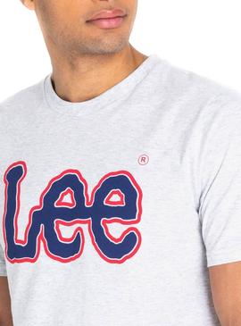 Camiseta Lee Logo Gris Hombre