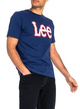 Camiseta Lee Logo Azul Hombre