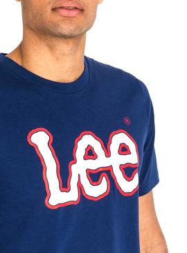 Camiseta Lee Logo Azul Hombre