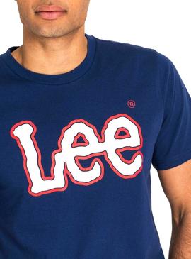 Camiseta Lee Logo Azul Hombre
