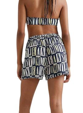 Shorts Tommy Jeans Spellout Marino para Mujer 
