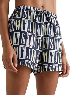 Shorts Tommy Jeans Spellout Marino para Mujer 