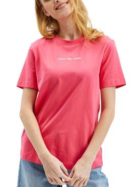 Camiseta Calvin Klein Straight Rosa para Mujer