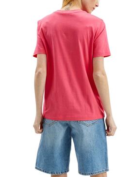 Camiseta Calvin Klein Straight Rosa para Mujer