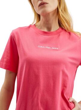 Camiseta Calvin Klein Straight Rosa para Mujer