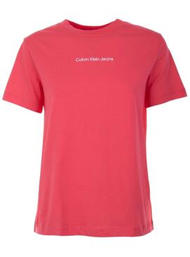 Camiseta Calvin Klein Straight Rosa para Mujer