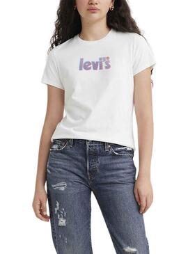 Optimista Pelágico gradualmente Camiseta Levis Offset Blanco para Mujer