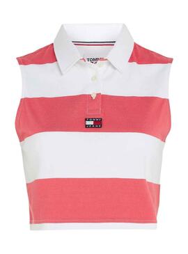 Polo Tommy Jeans Stripe Rosa para Mujer