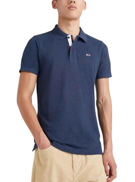 Polo Tommy Jeans Slim Placket Marino para Hombre