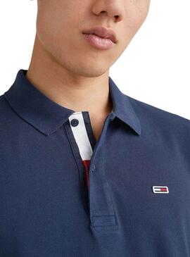 Polo Tommy Jeans Slim Placket Marino para Hombre