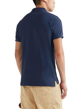 Polo Tommy Jeans Slim Placket Marino para Hombre