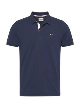 Polo Tommy Jeans Slim Placket Marino para Hombre