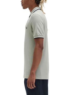 Polo Fred Perry Twin Tipped Gris para Hombre