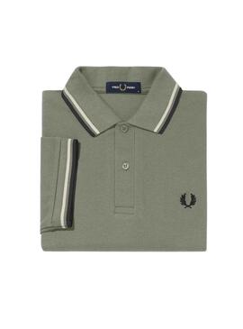 Polo Fred Perry Twin Tipped Gris para Hombre