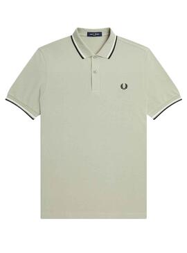 Polo Fred Perry Twin Tipped Gris para Hombre