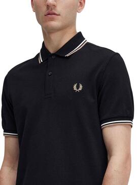 Polo Fred Perry Twin Tipped Negro para Hombre