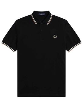 Polo Fred Perry Twin Tipped Negro para Hombre