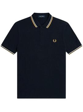 Polo Fred Perry Twin Tipped Marino para Hombre